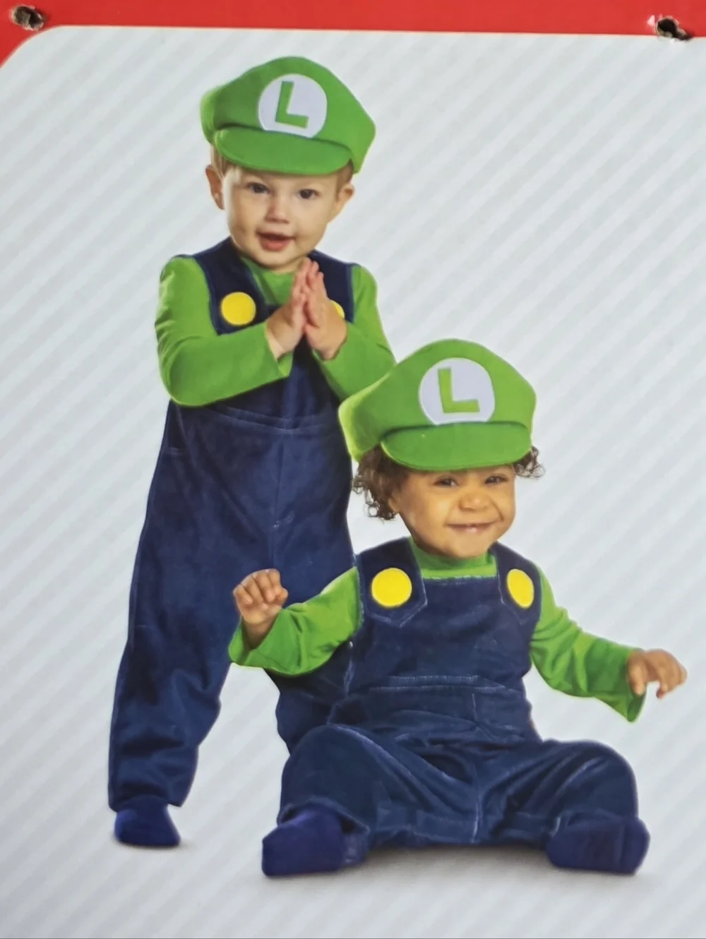 New Nintendo Super Mario Bros. Luigi Halloween Costume for Infant/ baby 6 12 Mnt